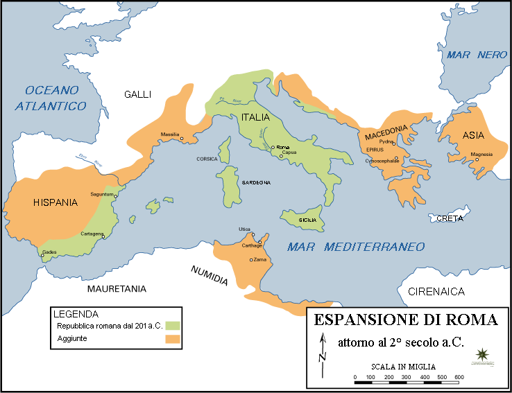 La conquista romana del mediterraneo tra il III -II secolo a.C.